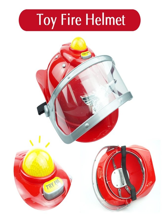RedCrab Firefighter Costume Set for Kids, Toddler Fire Chief Dress Up Set 12pcs with Function parts for Boys and Girls, Red Firemen Uniform - Image 4
